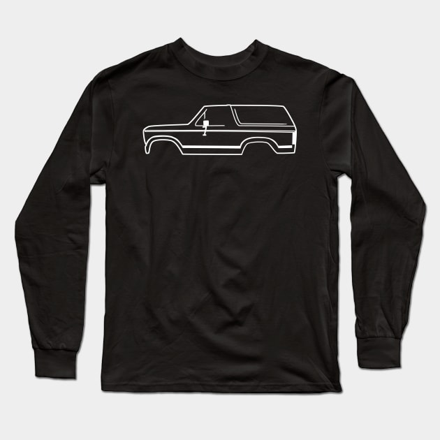 1980-1986 Ford Bronco White Side No Logo Long Sleeve T-Shirt by The OBS Apparel